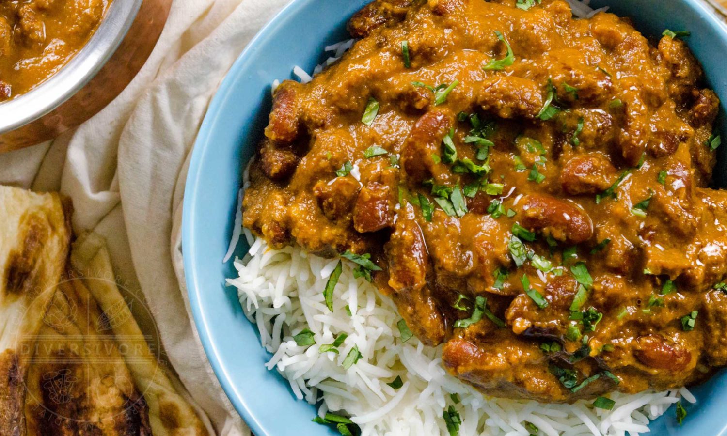 Rajma masala - Punjabi kidney bean curry, served here with rice (rajma chawal)