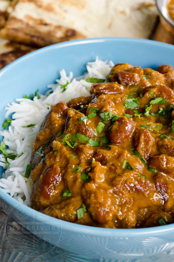 Rajma masala - Punjabi kidney bean curry, served here with rice (rajma chawal)